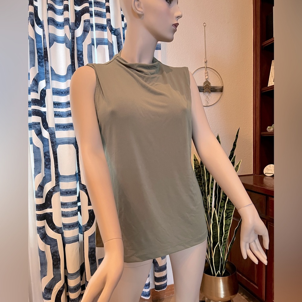 Catherine Malandrino Olive Green High Neck Tank Size XL